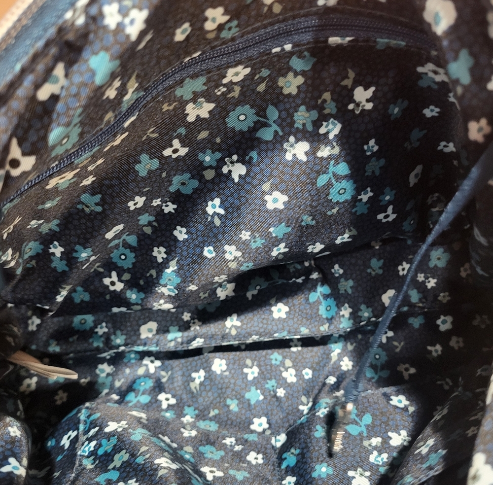 Vera Bradley Triple Zip Shoulder Bag, Cabbage Rose Cabernet - Picture 5 of 6